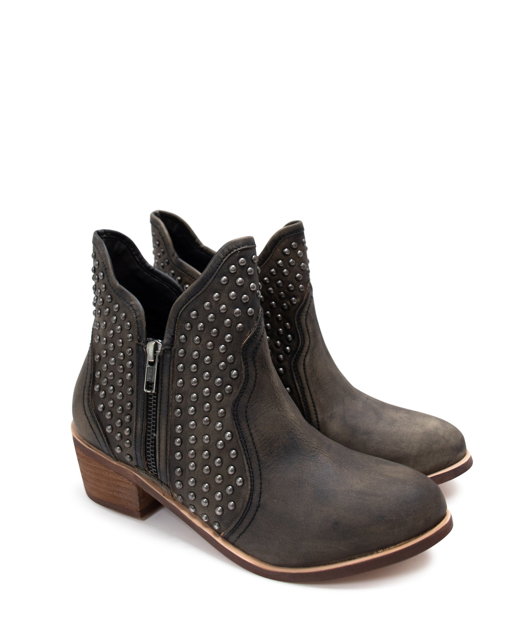 Nailed It Black Leather Ankle Boot With Studded Accents Naughty Monkey