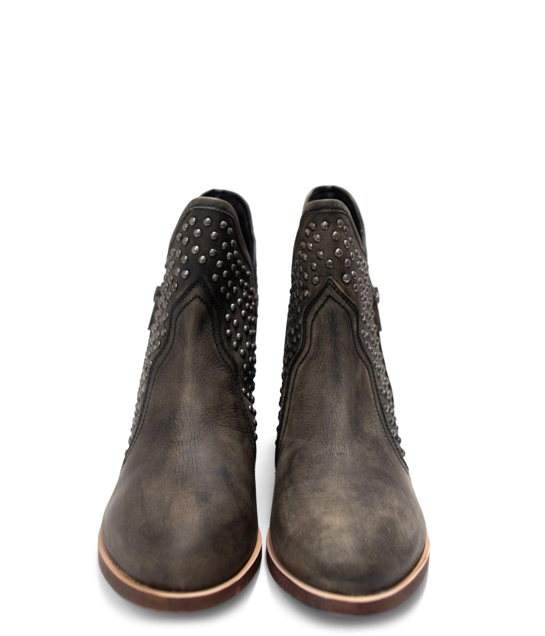 Nailed It Black Leather Ankle Boot With Studded Accents Naughty Monkey