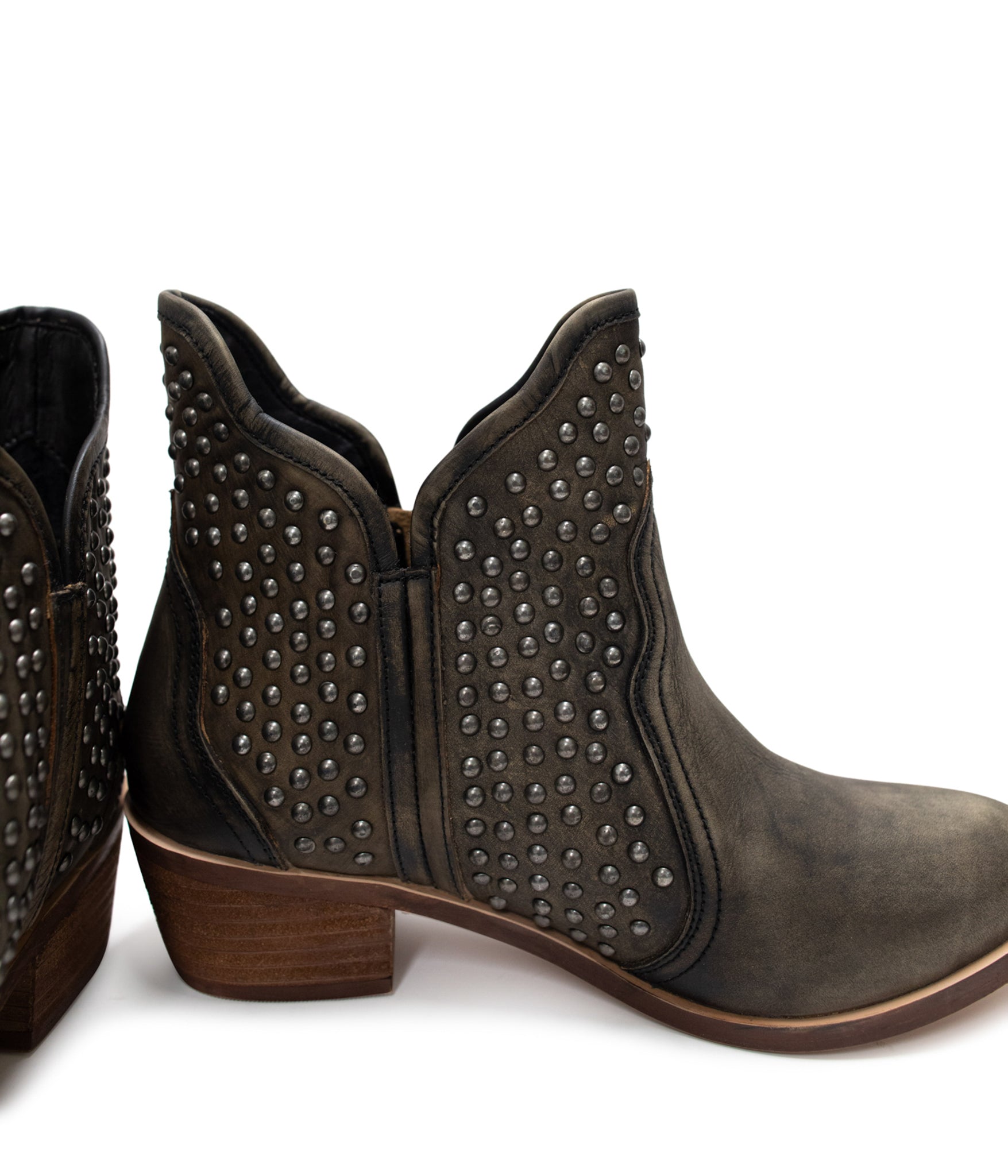 Nailed It Black Leather Ankle Boot With Studded Accents Naughty Monkey