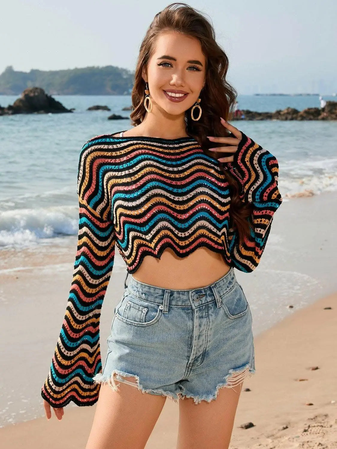 Nautical striped sheer cover up - Love Salve 