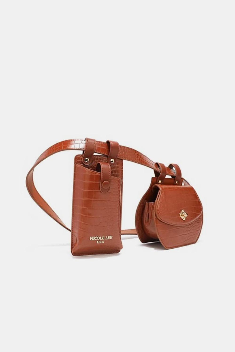 Nicole Lee textured belt bag duo 