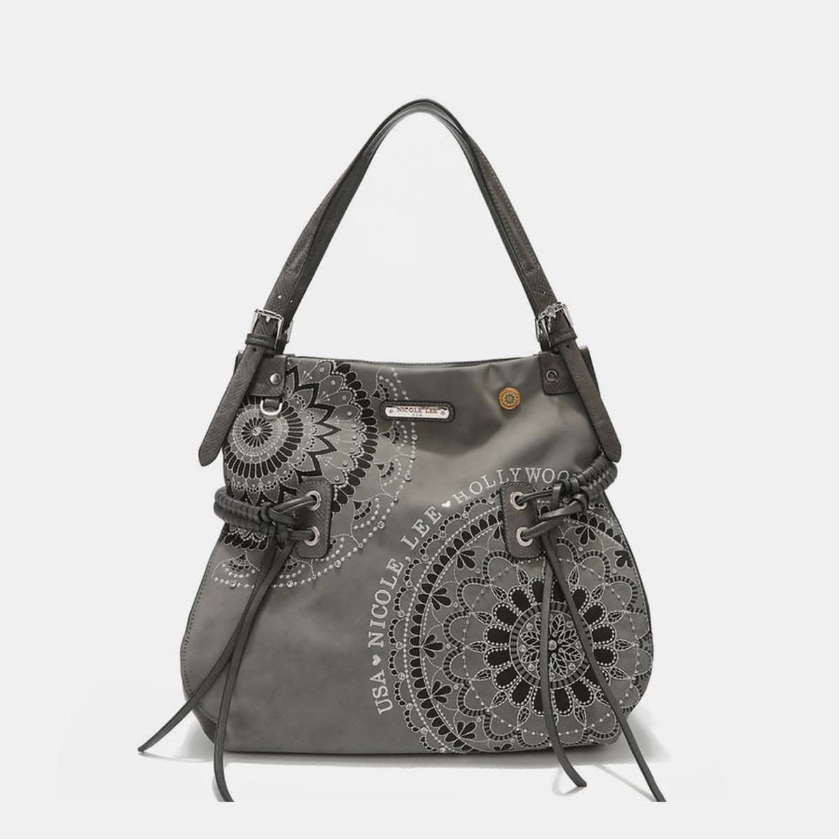 Nicole Lee usa embroidered hobo bag 