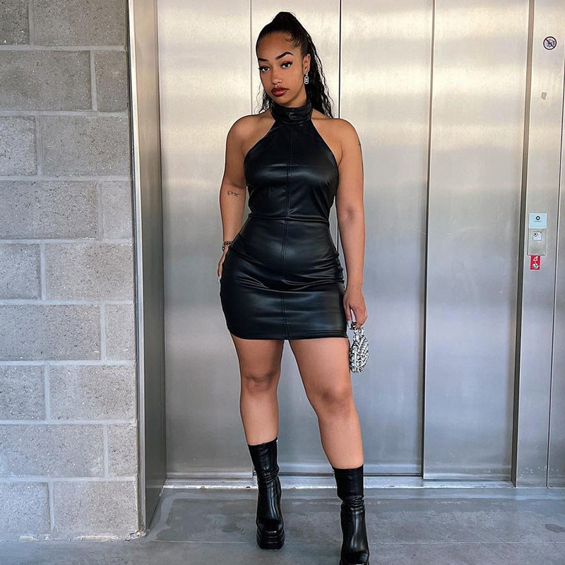 Stand Collar Sleeveless Waist Sheath Sexy Women Dress Bella Mia