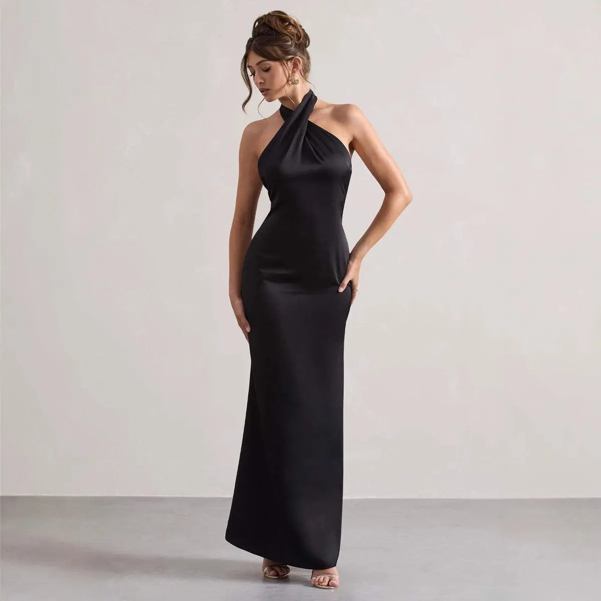 Halter Evening Dress Elegant Slim Dress Cocktail Party Dress Bella Mia