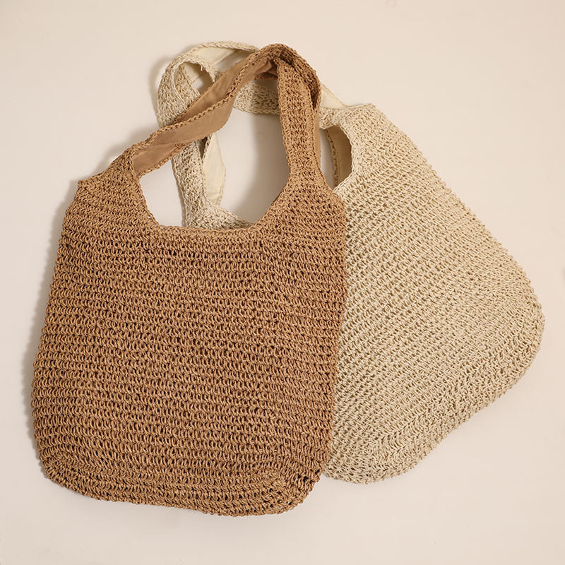 Large Capacity Shoulder Straw Bag Simple Straw Bag Woven Bag Vacation Beach Bag Casual Women Bag Bella Mia