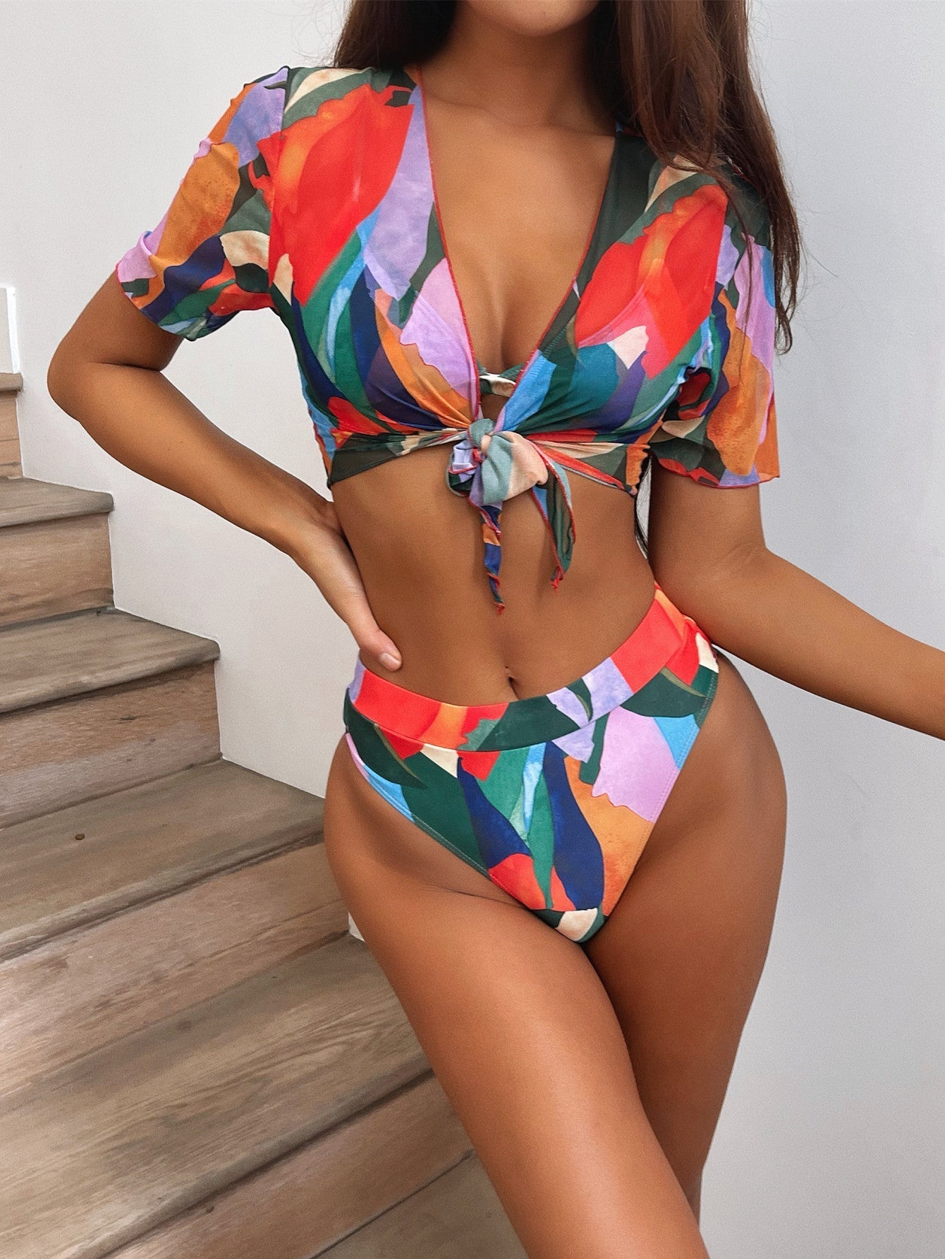 Three Piece Outer Single Swimsuit Bikini Swimsuit Women Printed Split Swimsuit Swimsuit Bella Mia