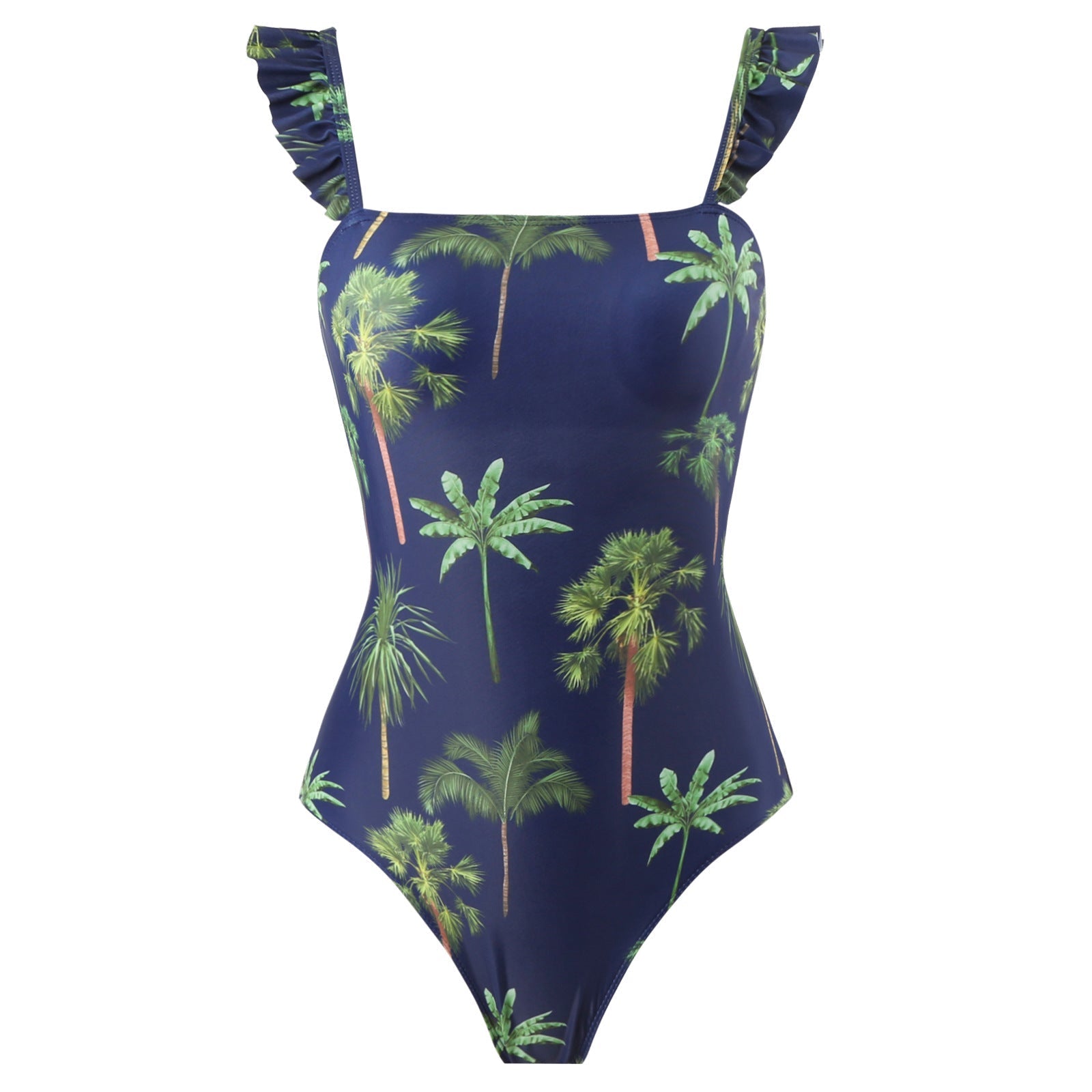 Printed One Piece Women Swimwear Suit European French Retro Covering Belly Thin Bella Mia