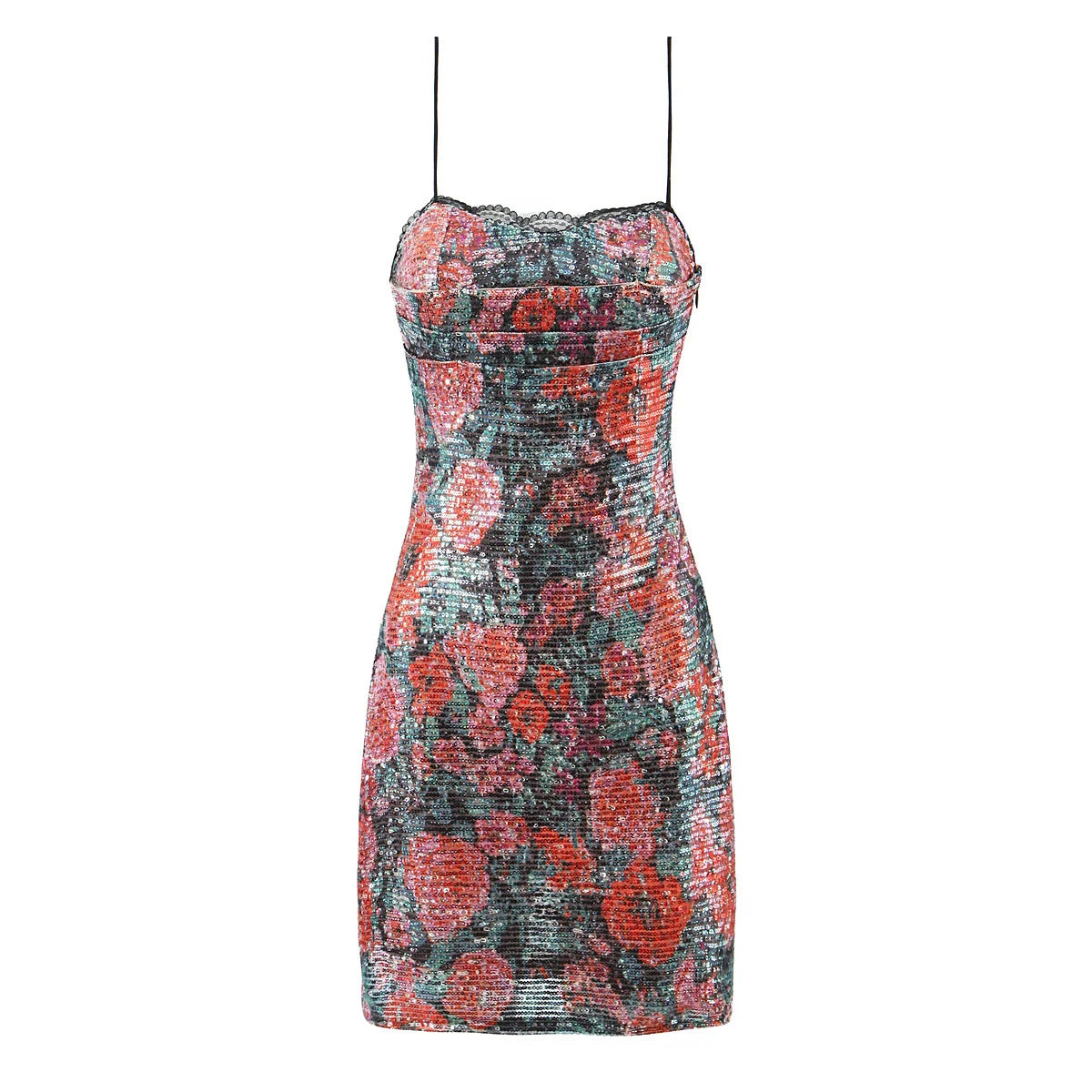 Sexy Rose Sequin Sling Dress Women Summer Girls Slim Fit Hip Wrapped Short Dress Bella Mia