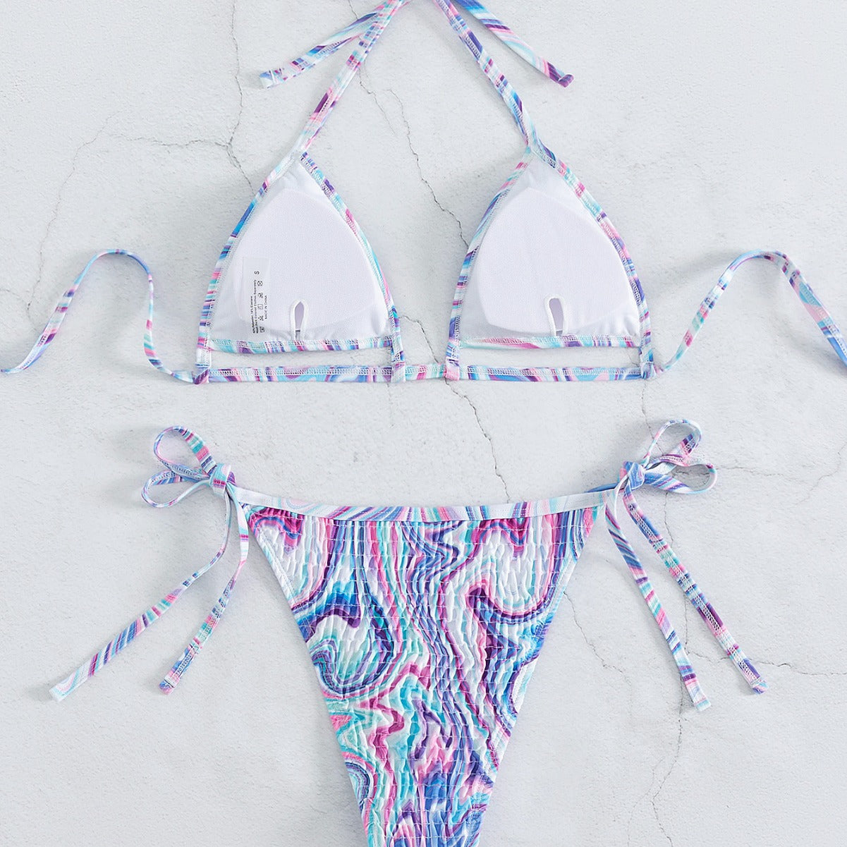 Split Bikini Sexy Backless Halter Bandage Women Swimsuit Swimwear Printing Bella Mia