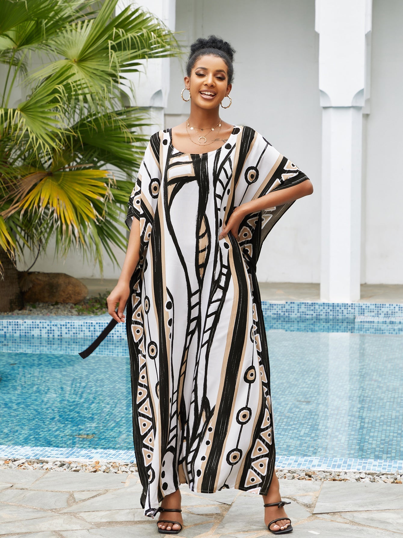 Loose Beach Cover up Vacation Sun Protection Coat Swimsuit Outwear Maxi Dress Bella Mia