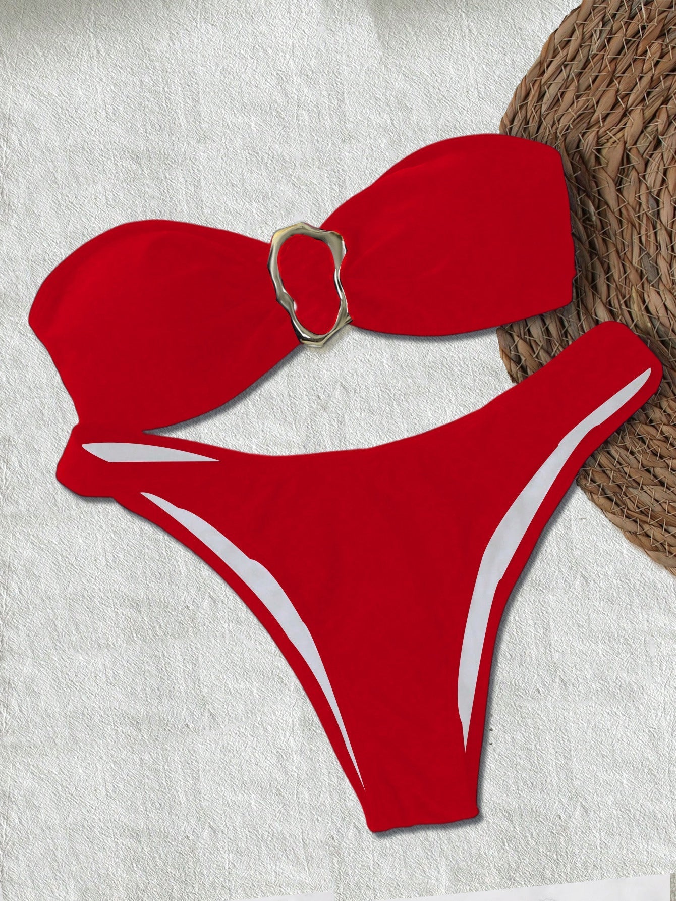 Bikini Solid Color Tube Top Sexy Split Bikini Swimsuit Women Bella Mia