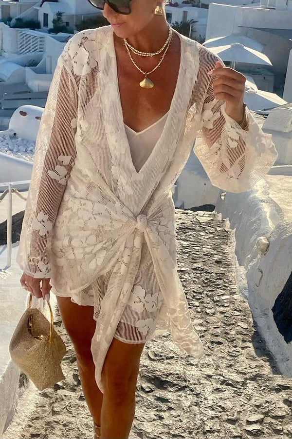 Summer Vacation Beach Dress Women Overall Lace Shirt Bella Mia