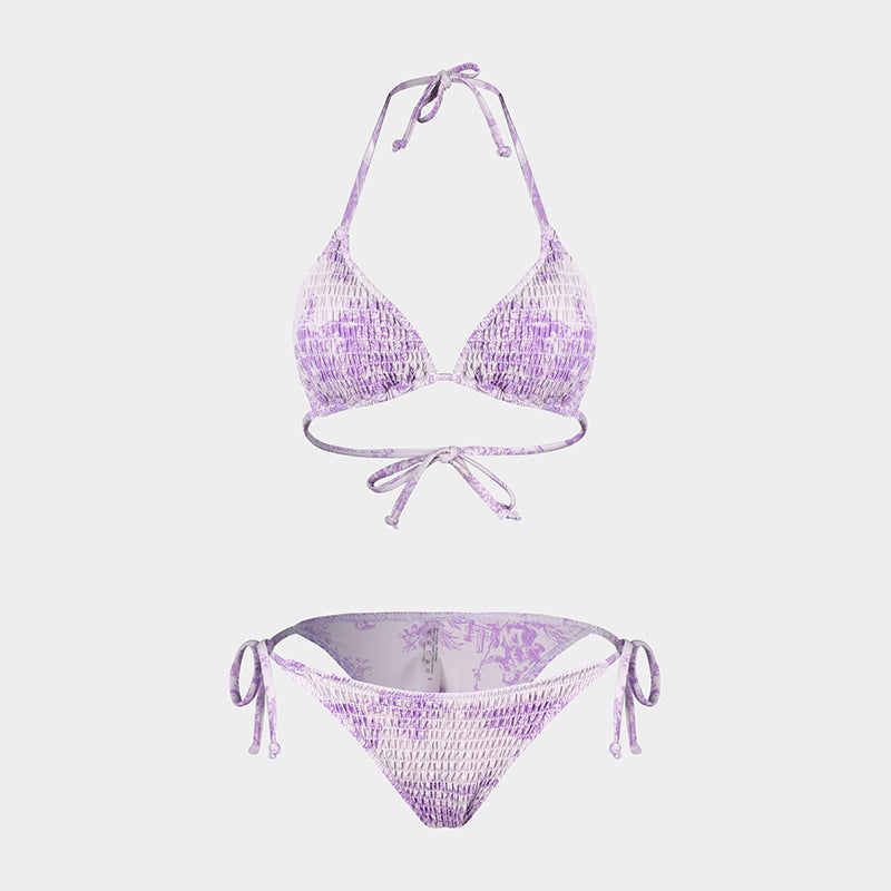 Printed Bikini Three Piece Gauze Skirt Split Sexy Vacation Bikini Swimsuit Bella Mia