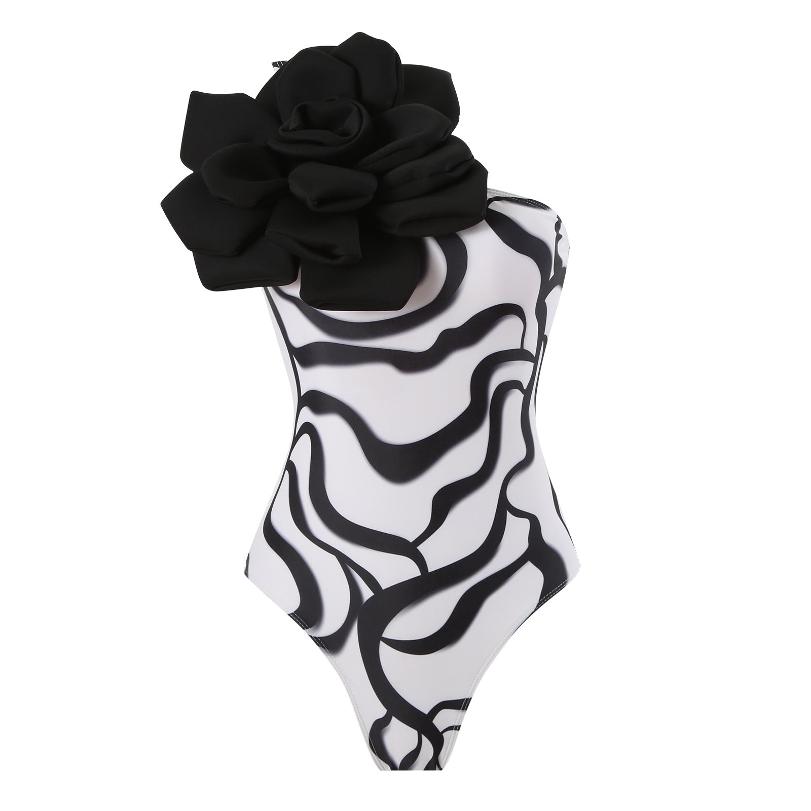 One Piece Swimsuit Women Skinny Slimming Big Floral Swimsuit Outfit Chiffon Dress Bella Mia