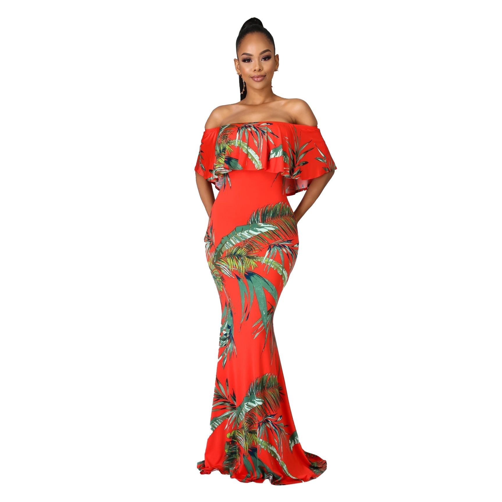 Sexy Digital Printing off-Neck Tube Top Dress Bella Mia
