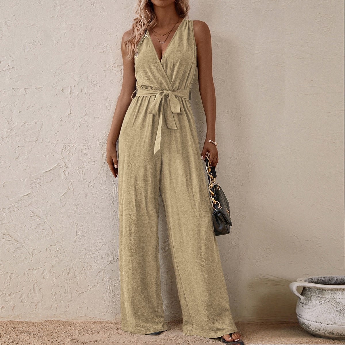 Sleeveless Jumpsuit Arrival High Waist with Straps Sleeveless Jumpsuit Casual Bella Mia
