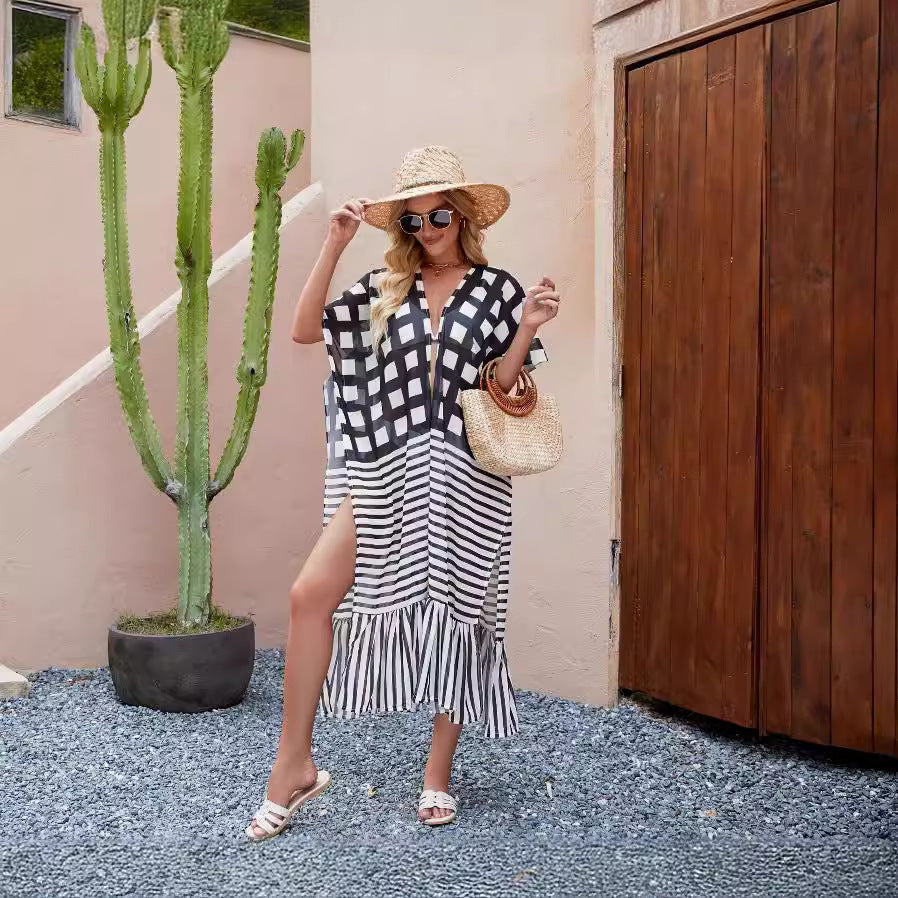 Overseas Travel Vacation Blouse Sun Protection Long Shawl Thin Spring Summer Women Cardigan Bella Mia