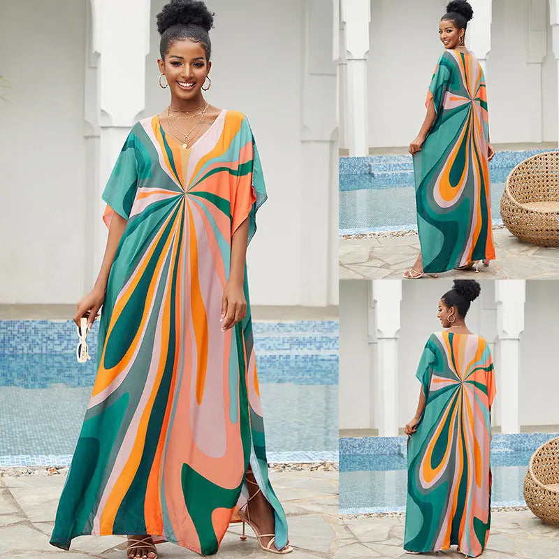 Beach Cover up Loose Robe Vacation Maxi Dress Swimsuit Outwear Women Bella Mia