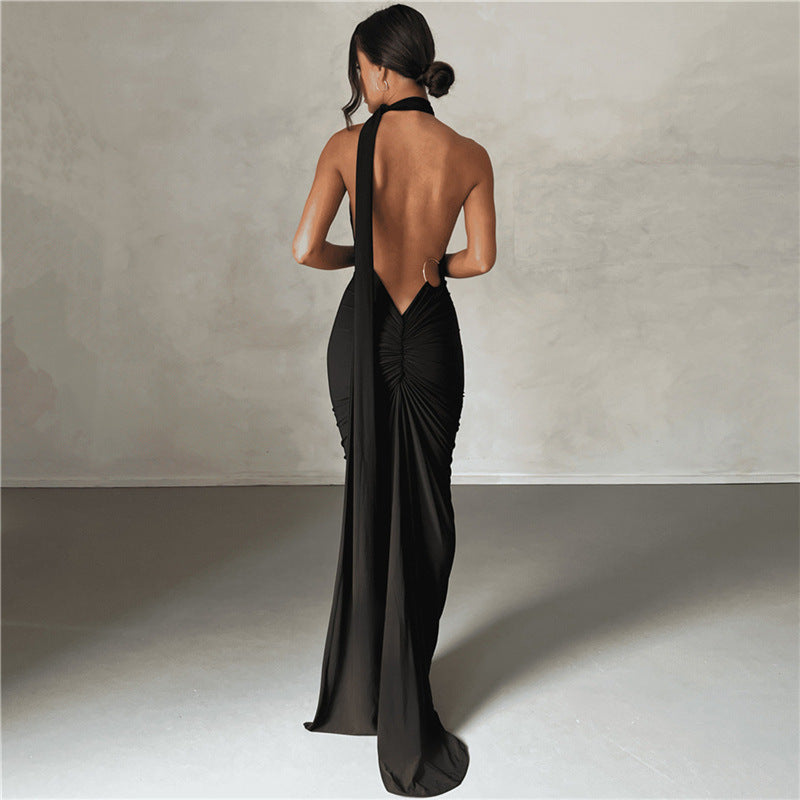 Summer Women Clothing Sexy Backless Halter Sheath Slim Fit Evening Dress Dress for Women Bella Mia