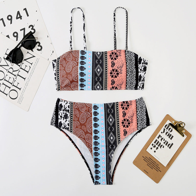 High Waist Triangle Strap Bikini plus Size Womes Seperated Swimwear Swimsuit Bella Mia