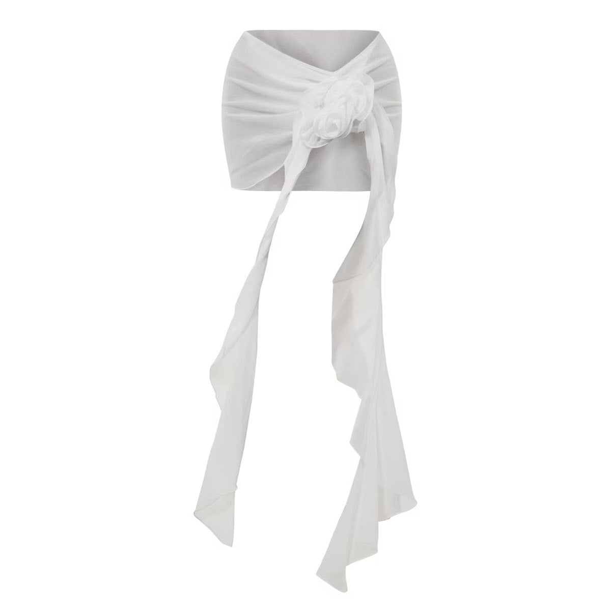 Solid Color Hollow Out Cutout Out Swimsuit Short Skirt Two Piece Set Women Floral Bella Mia