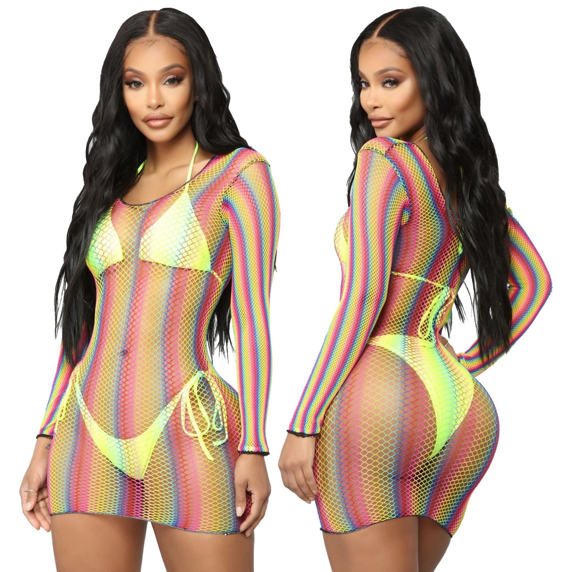 Sexy Super Elastic Diamond-Shaped Network Anti-DDOS Beach Skirt Bella Mia