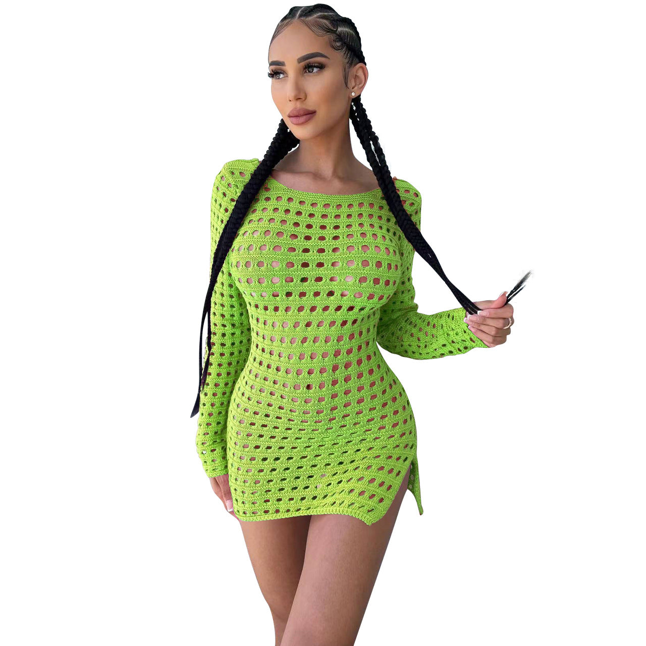 Women Clothing Sexy Hollow Out Cutout Ice Silk Dress Women Clothing Bella Mia