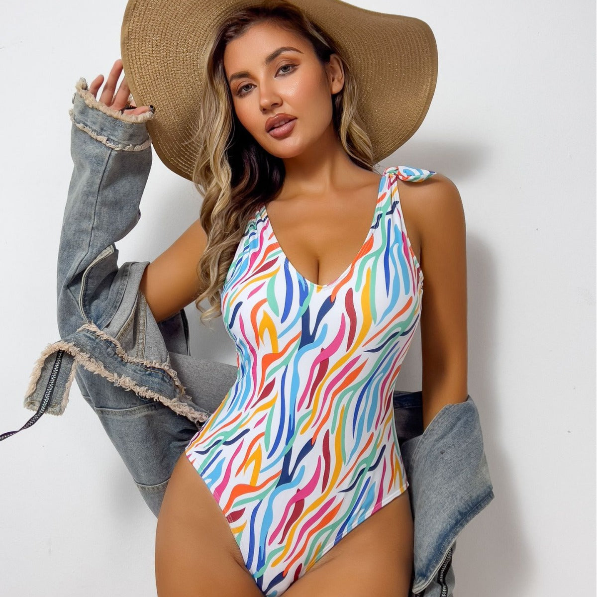 Swimsuit Women High Sense Flab Hiding Thin Spring Conservative Swimwear High Elastic Swimsuit Bella Mia