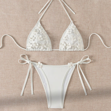 Three Dimensional Floral Women Bikini Sexy Triangle Bikini