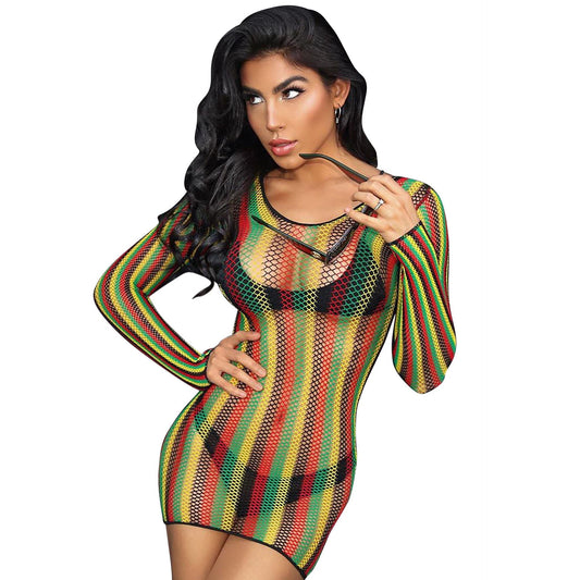 Sexy Super Elastic Diamond-Shaped Network Anti-DDOS Beach Skirt Bella Mia