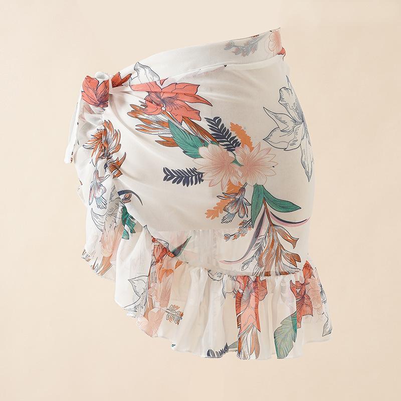 Chiffon Printed Beach Cover up Sexy Slit Skirt Vacation Skirt Beach Cover Up Women Bella Mia