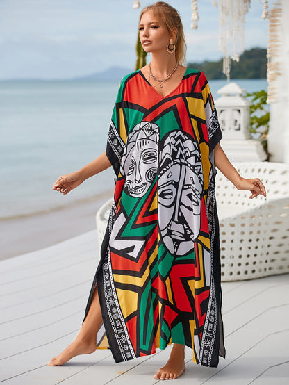 Printed Blouse Holiday Casual Beach Bikini Cover