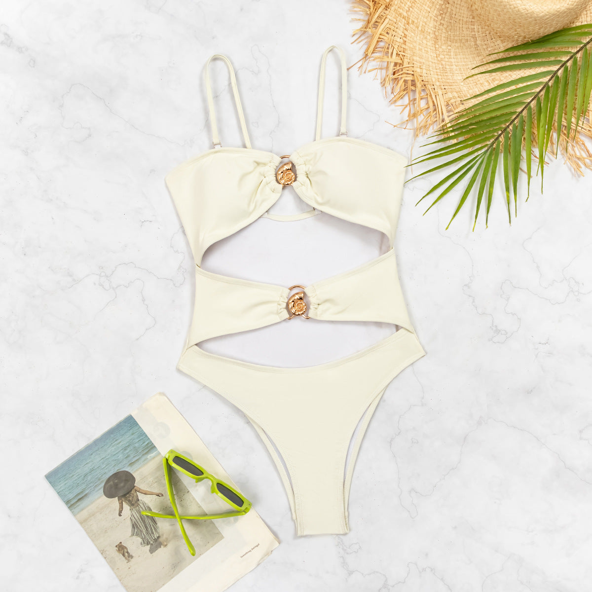 One Piece Bikini Women Slimming Simple Detachable Shoulder Strap Bella Mia