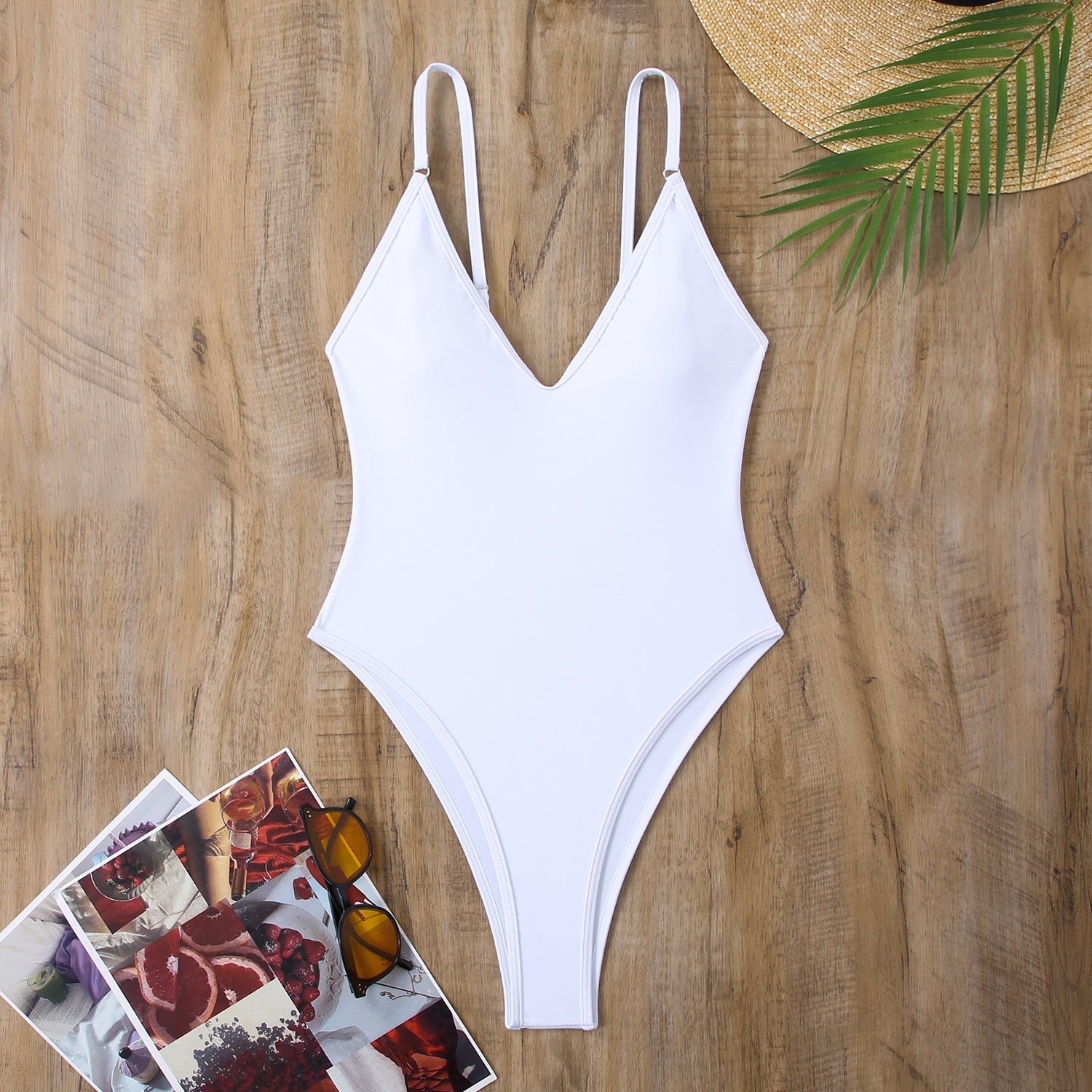 One Piece Swimsuit Women V neck Adjustable Shoulder Strap Sexy Tight Swimsuit High Grade Spring Swimsuit Bella Mia
