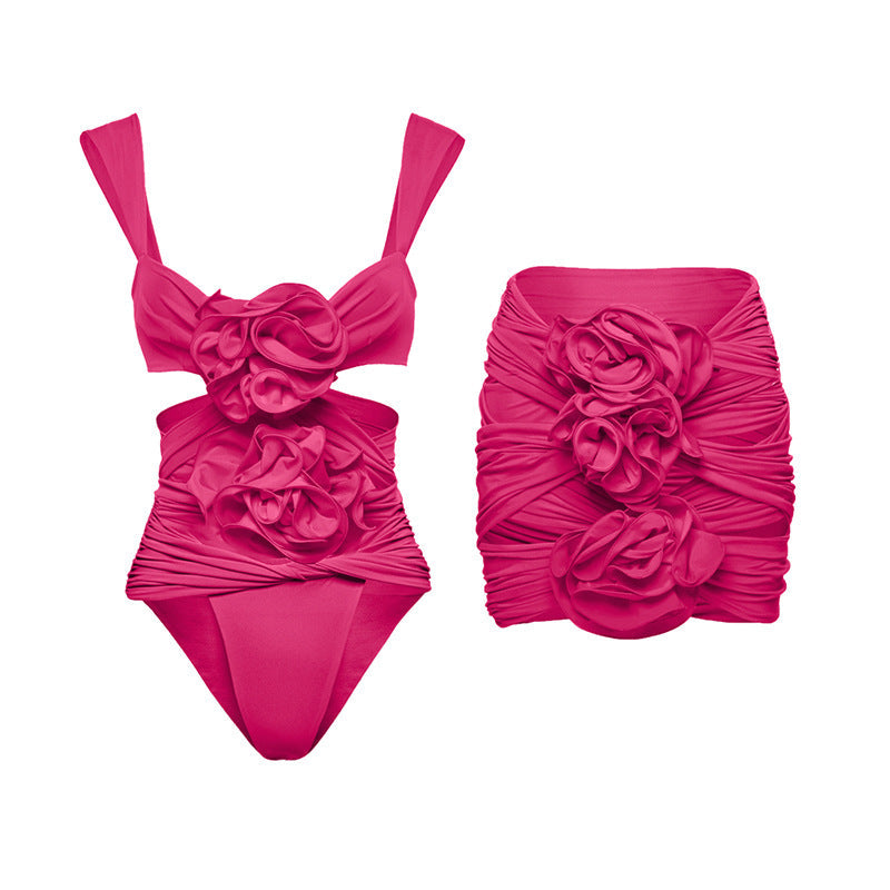 Handmade Floral One Piece Swimsuit Women Beach Vacation Suit Skirt Swimsuit Bella Mia