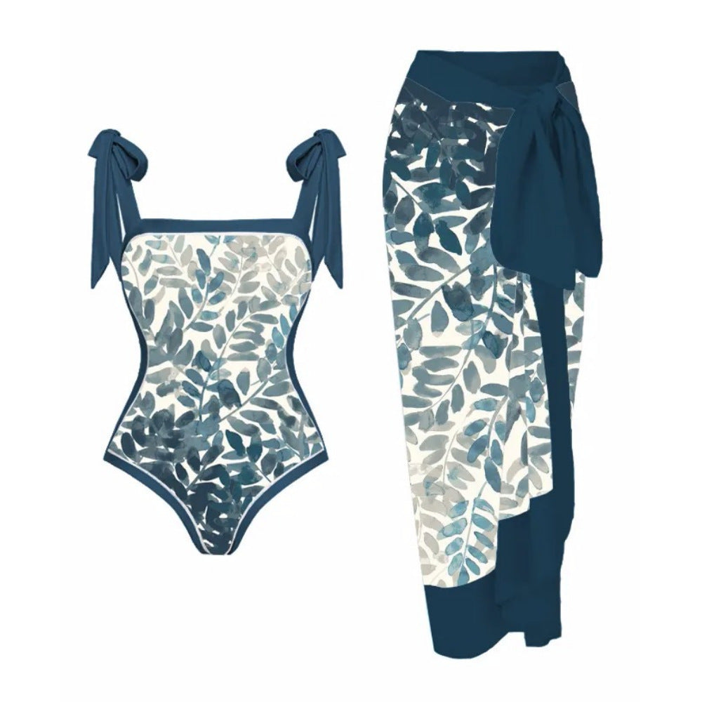 Swimsuit Multi Color Printed Sheath Gauze Skirt Anti-Exposure Two Piece Sun Protection Swimsuit for Women Bella Mia