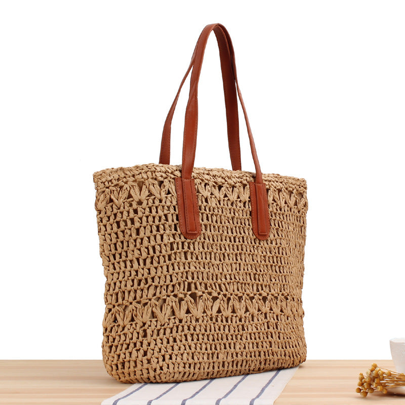 Summer Hollow Out Cutout out Woven Bag Paper String Shoulder Straw Bag Casual Beach Women Bag Bella Mia