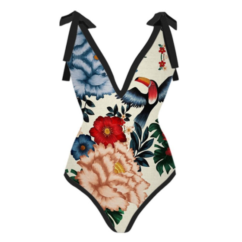 Women One Piece Swimming Sexy Print Two Piece Skirt Popular Swimsuit Bikini Bella Mia