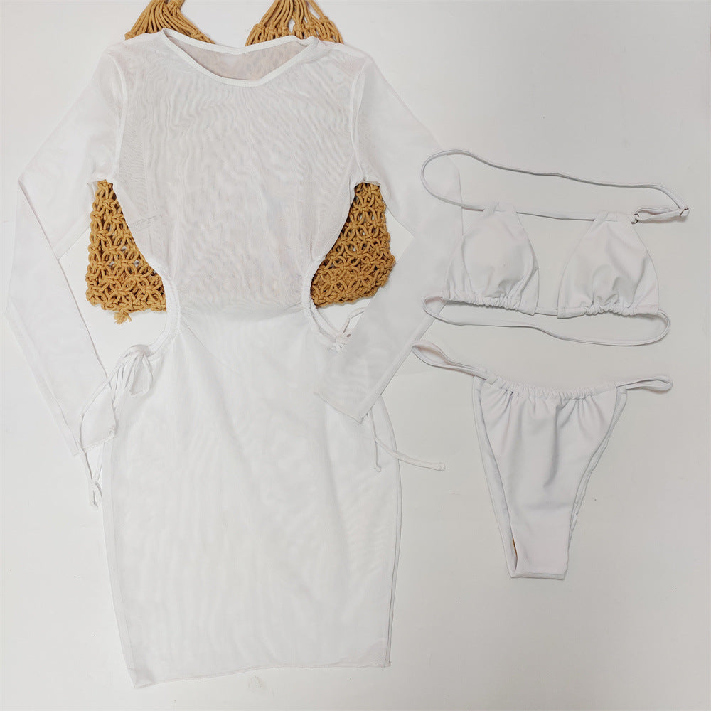 Three Piece Set Bikini Tulle Beach Dress Blouse Sexy Swimsuit Women Bella Mia