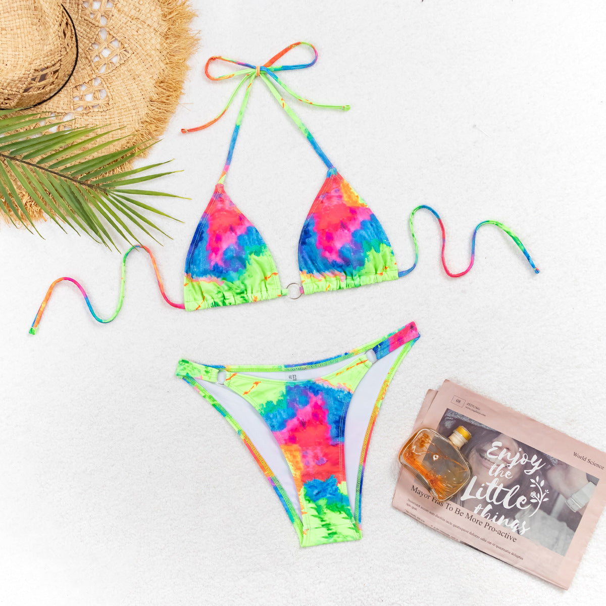 Printed Split Two Piece Set Bikini Lady Sexy Open Back Swimsuit Bella Mia