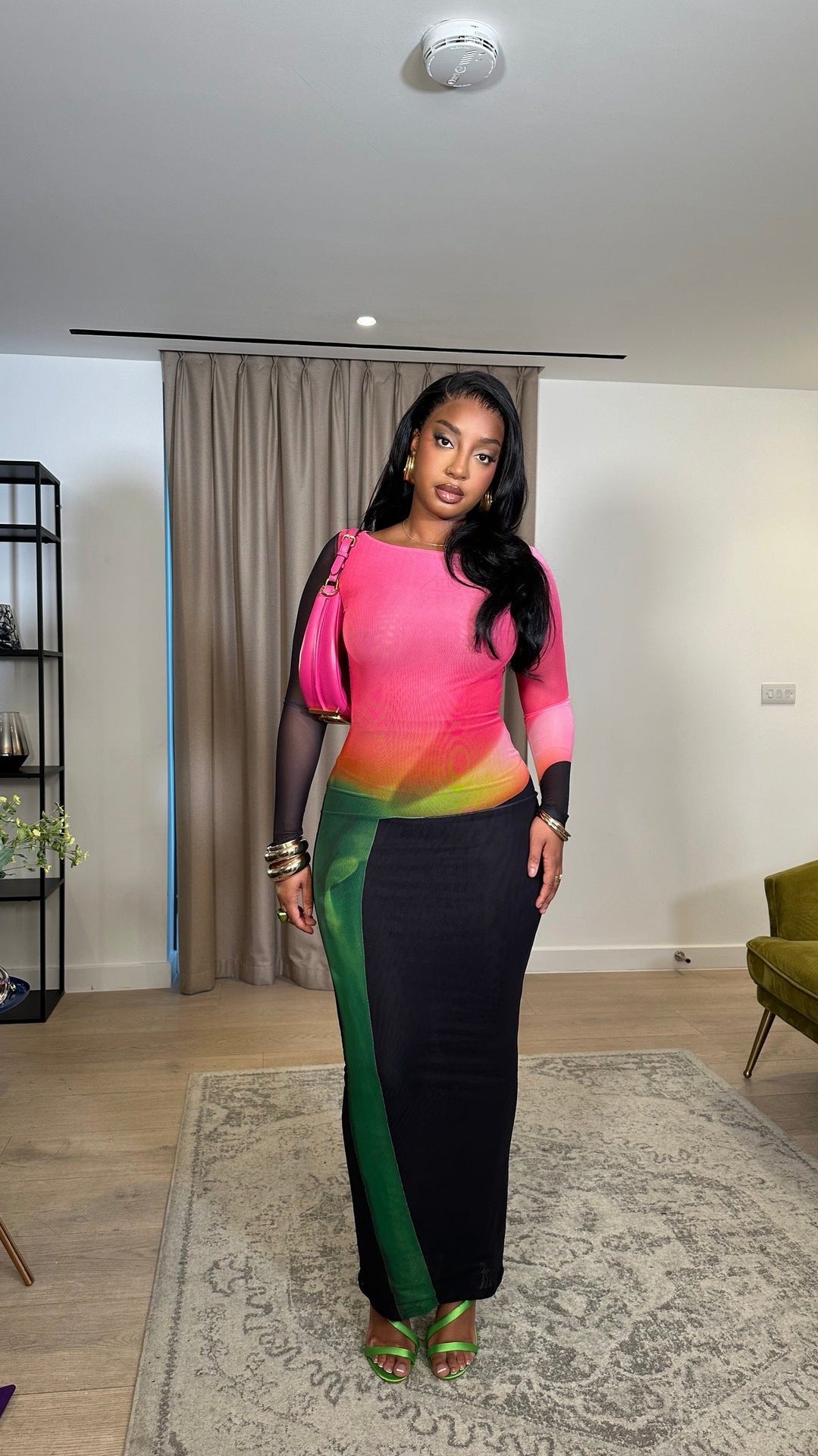 Women Clothing Double Layer Mesh Spring Autumn Elegant Long Sleeve Dress Bella Mia