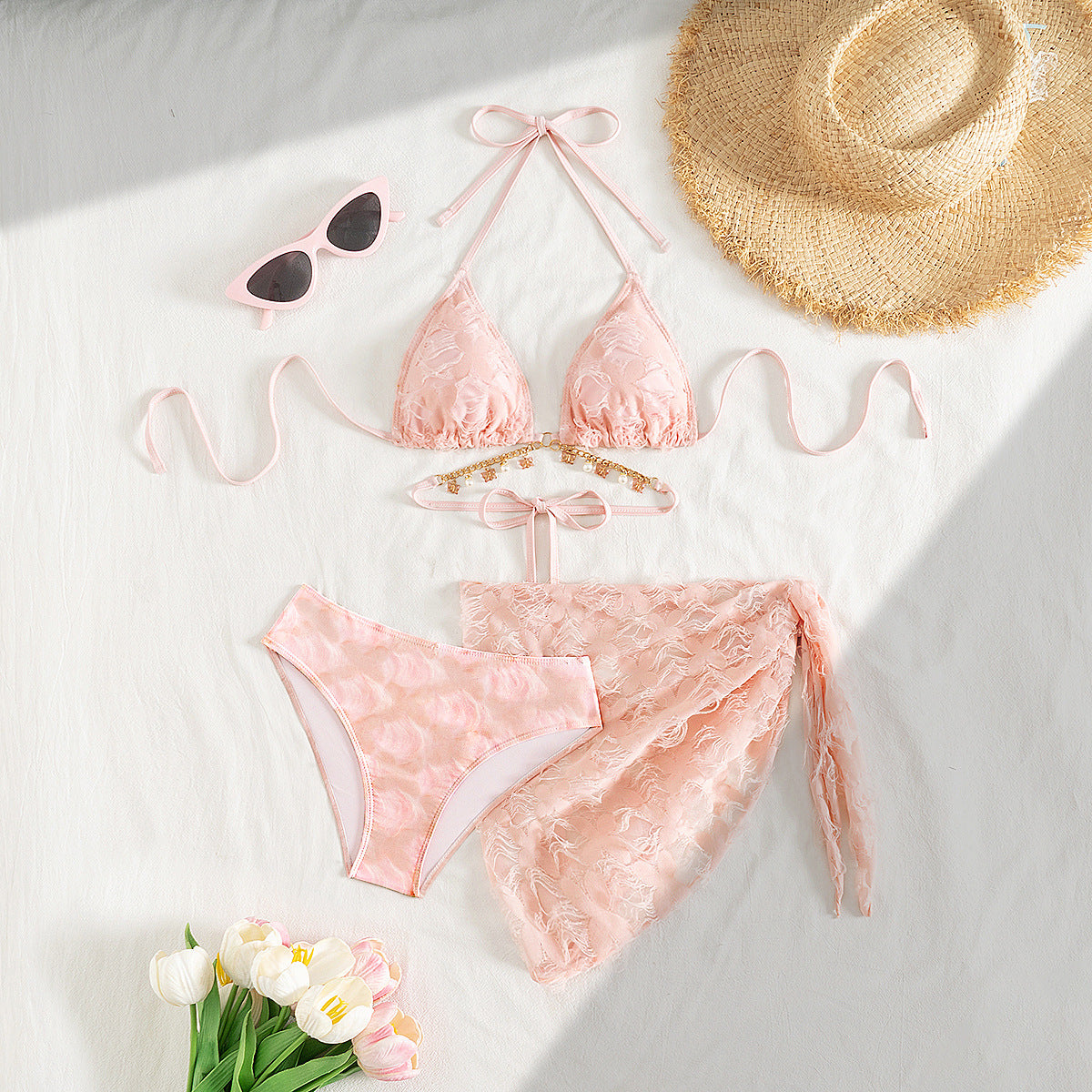 Swimsuit Women High Sense Lanyard Bikini Split Three Piece Swimsuit