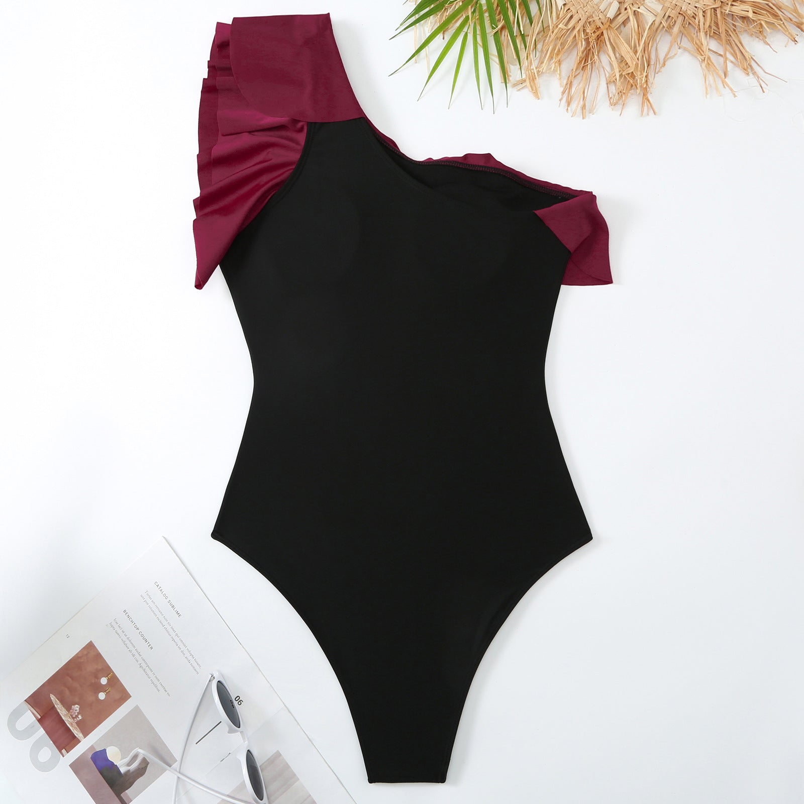 One Piece Swimsuit Retro Shoulder Swimsuit Set Bella Mia