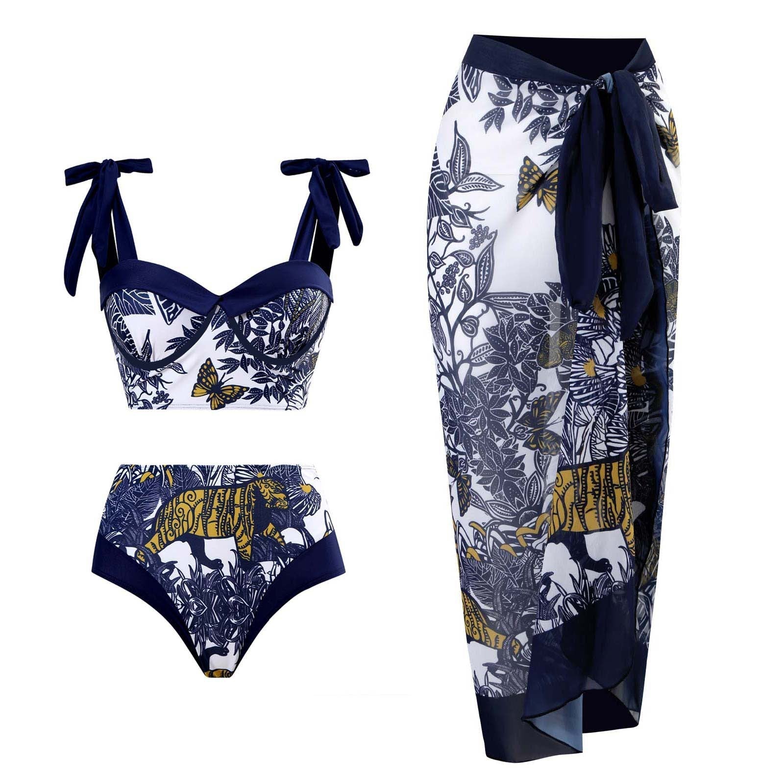 High Waist Print Three-Piece Bikini Swimsuit Women Sexy Swimsuit Outfit Bikini Bella Mia