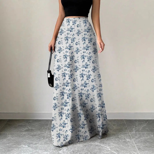 Women Clothing Satin Satin Dress Skirt Women Summer Artificial Silk Long Skirt High Sense Bella Mia