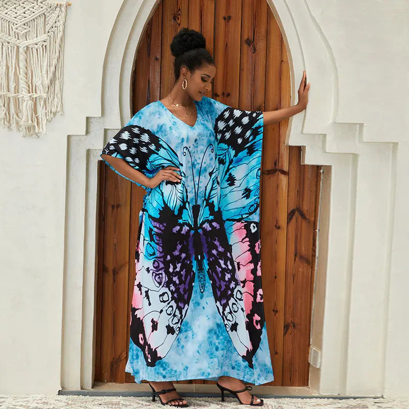 Beach Cover up Loose Robe Vacation Maxi Dress Swimsuit Outwear Women Bella Mia