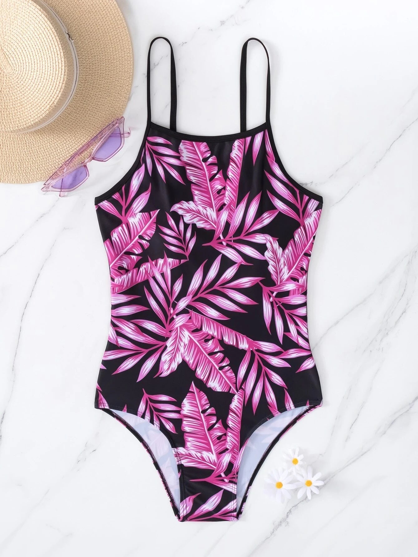 Leaf Printing Women Swimsuit Triangle One Piece Bikini Conservative Swimwear Bella Mia