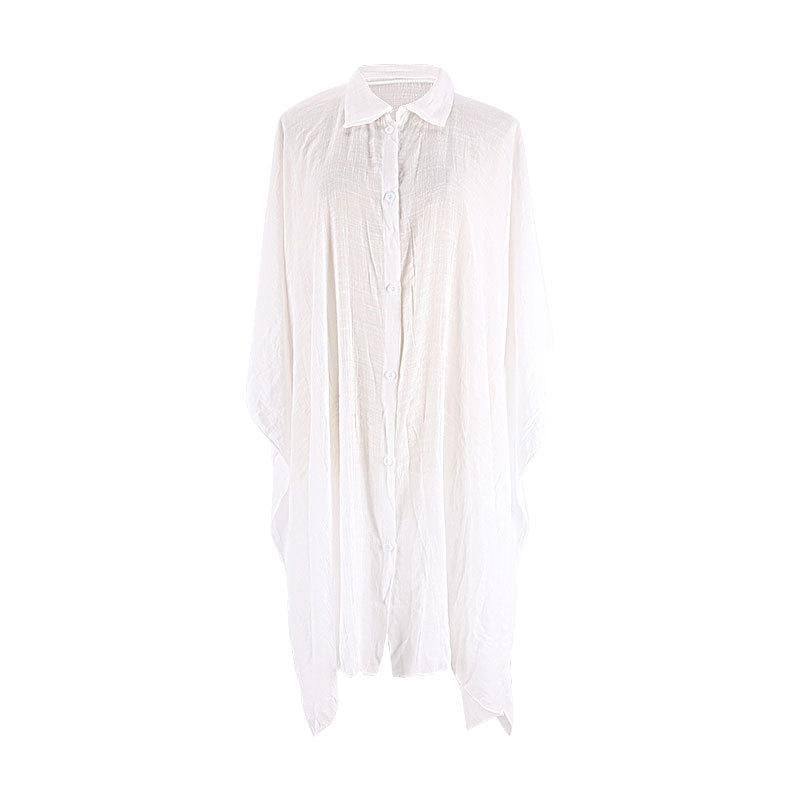 Bamboo Single Breasted Shirt Beach Cover up Sexy Cardigan Sun Protection Shirt Beach Cover Up Bella Mia
