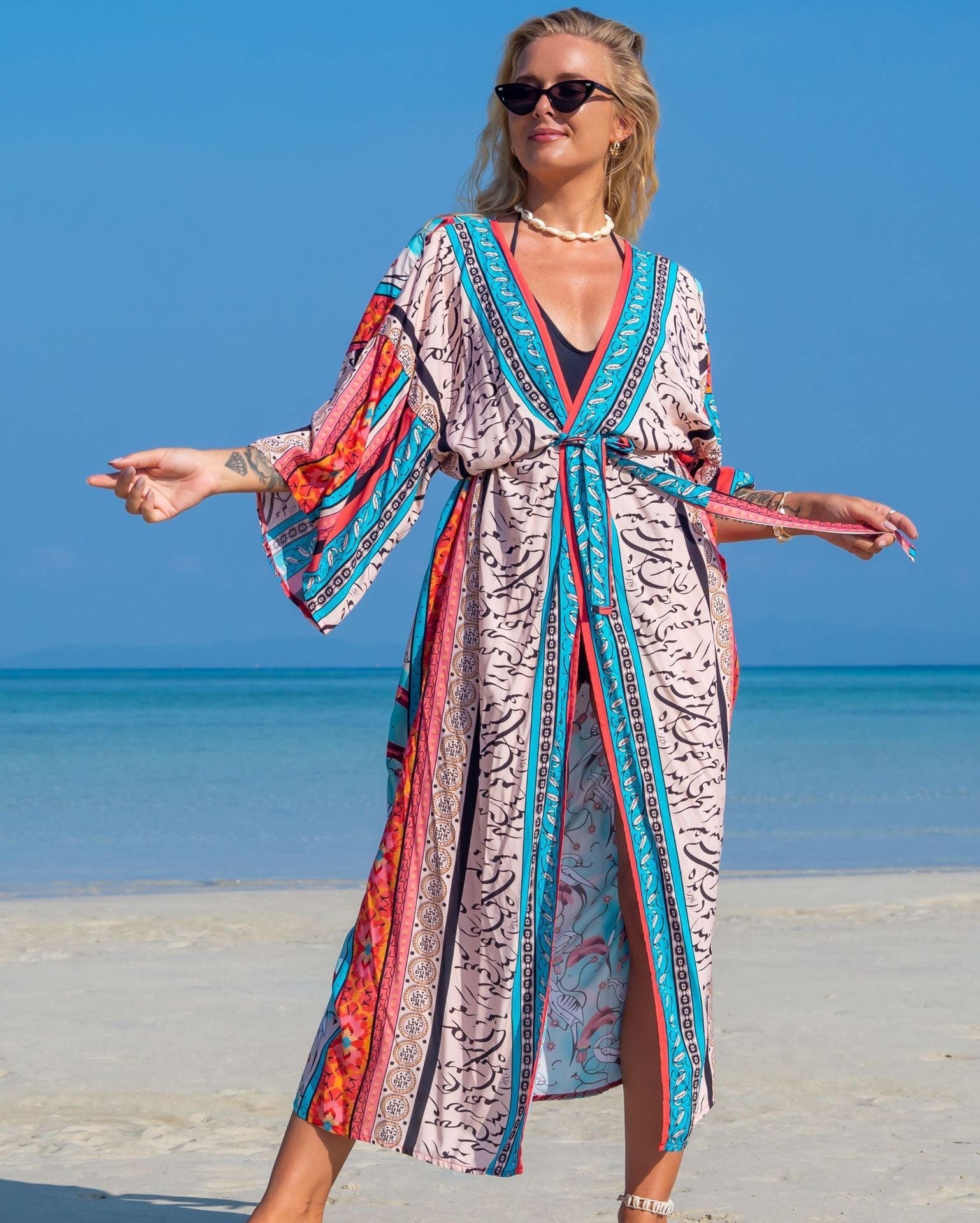 Rayon Printed Cardigan Holiday Casual Beach Bikini Cover Colors Bella Mia
