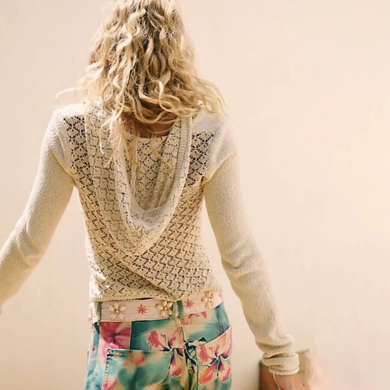 Autumn Winter Solid Color All Matching Casual Drop Shoulder Sleeve V neck Pullover Hollow Out Cutout Knitted Sweater for Women Bella Mia